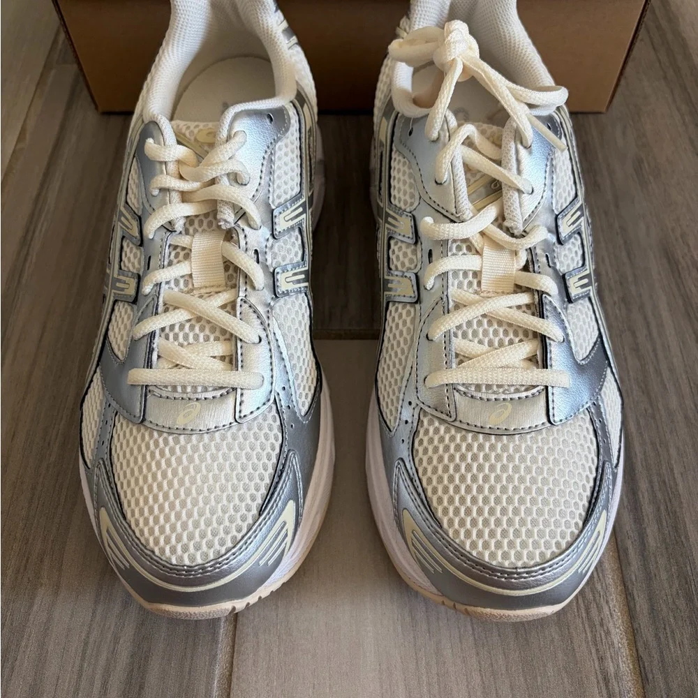 Women's ASICS GEL-1130 Casual Shoes - Cream Pure Silver 1202A164-107 - Picture 4 of 6